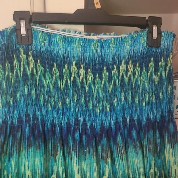 Faded Glory Blue and Green Maxi Dress - Picture 3 of 4